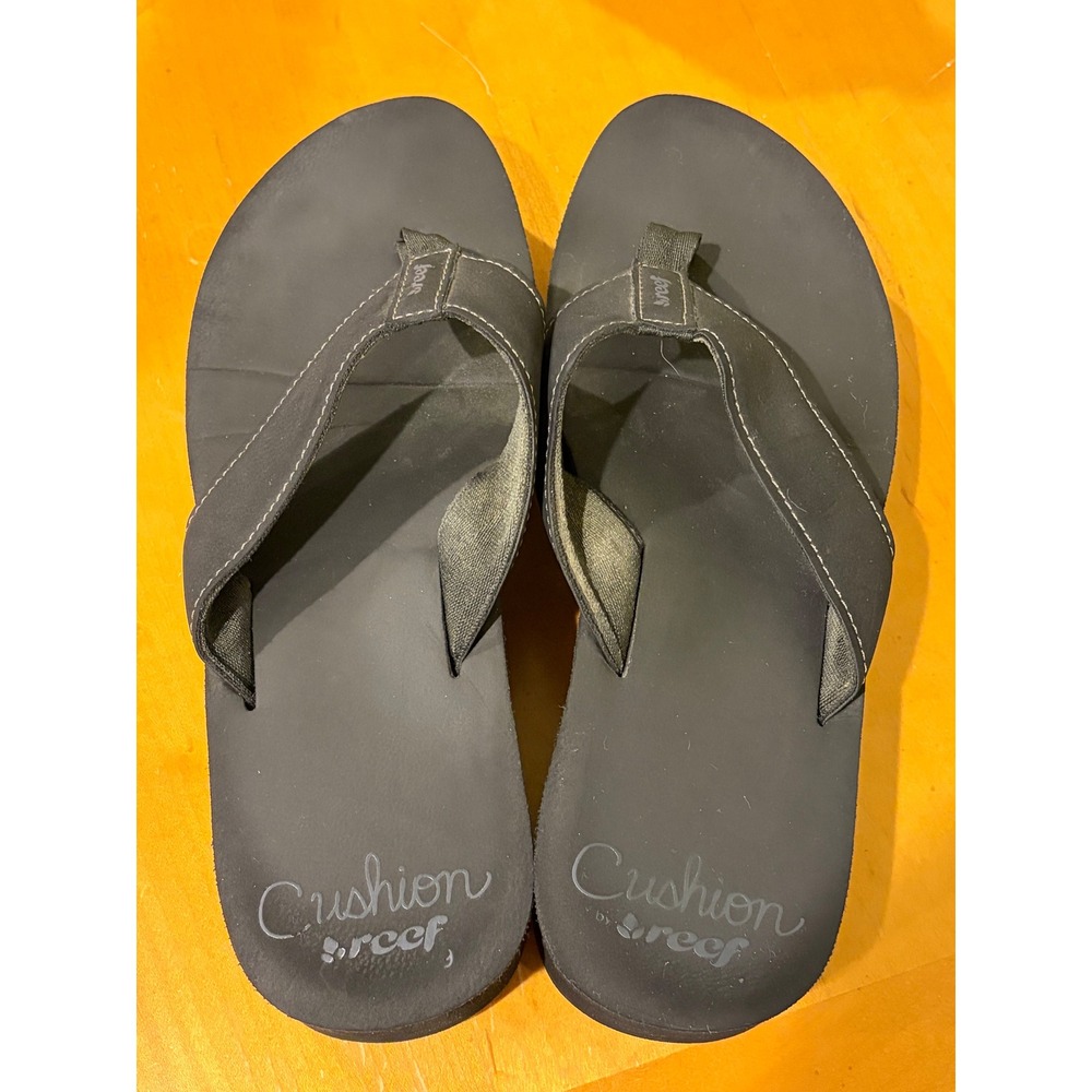 Reef Cushion Black Platform Flip Flops Sandals Womens Size 9